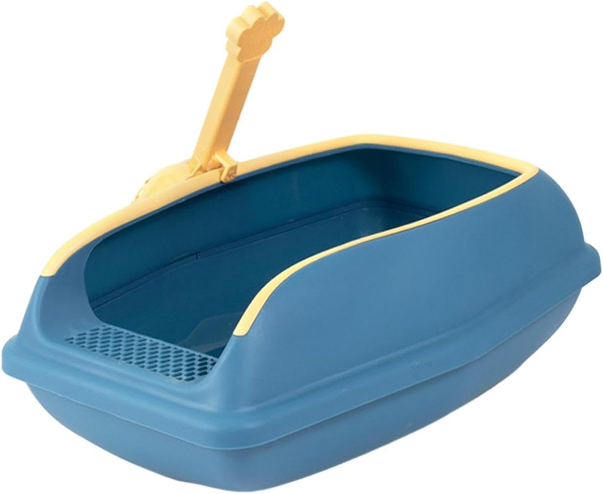 cat-litter-box-open-top-high-sided-anti-splashing-litter-tray-with-scoop-for-indoor-cats-kittens-2-sizes-s-blue