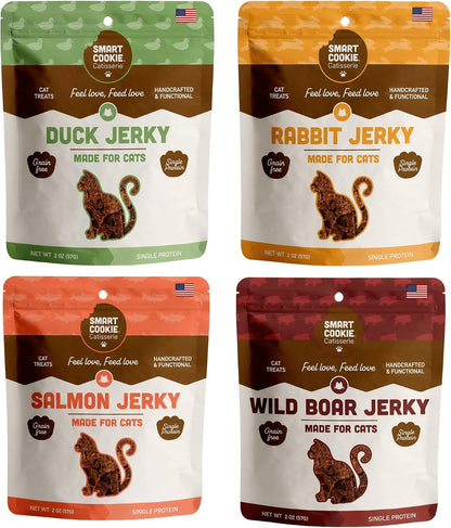 Smart Cookie Salmon Jerky Cat Treats – Real Salmon & Flaxseed, Omega-3S for Skin & Coat, Grain Free, High Protein, Handcrafted Natural Treat – Made in the USA (Pack of 1)11