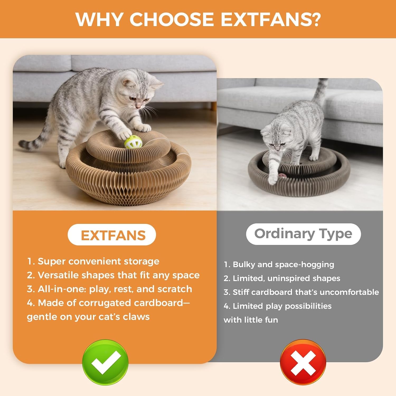 2-pack-cardboard-cat-toy-with-ball-track-foldable-cat-scratcher-ring-fexible-magic-organ-cat-toy-for-scratch-chase-lounge-indoor-exercise-furniture-protection-and-multi-cat-homes