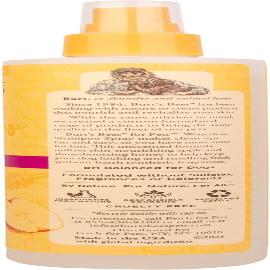 burts-bees-for-pets-waterless-shampoo-spray-with-apple-honey-10-fl-oz-no-rinse-waterless-formula-ph-balanced-ideal-for-quick-touch-ups-between-full-baths-no-sulfates-parabens-or-phthalates