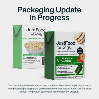Justfoodfordogs Pantry Fresh Wet Dog Food, Complete Meal or Topper, Chicken & White Rice Human Grade Recipe - 12.5 Oz (Pack of 6)2