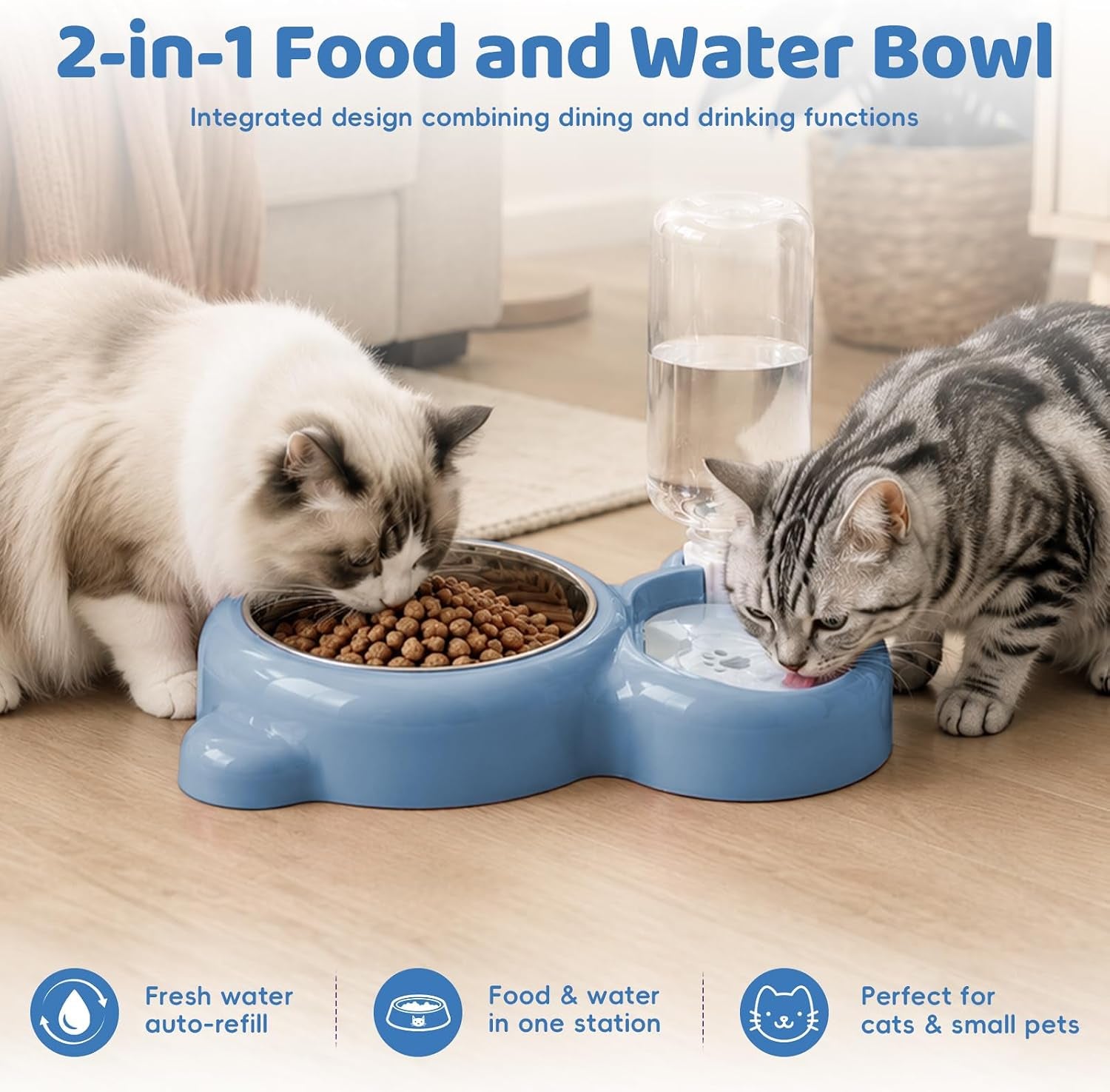 2-in-1-dog-cat-food-and-water-bowl-set-with-auto-water-dispenser-blue-anti-slip-splash-design-easy-to-clean-stainless-steel-bowl-and-safe-pp-material-suitable-for-puppies-and-cats