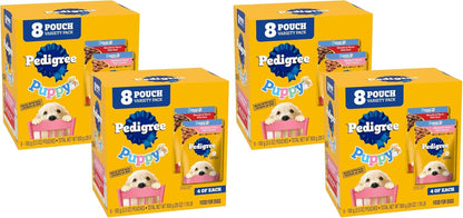 Pedigree Puppy Morsels Wet Dog Food Pouch, Chicken, 3.5 Oz, 16 Count | Steam Cooked, High Quality Animal Protein, DHA Brain Support, Calcium for Teeth & Bones, Topper or Complete Meal16