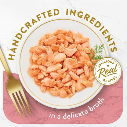 Purina Fancy Feast Appetizers Lickable Grain Free Wet Cat Food Topper Wild Alaskan Salmon Appetizer - (Pack of 10) 1.1 Oz. Trays2