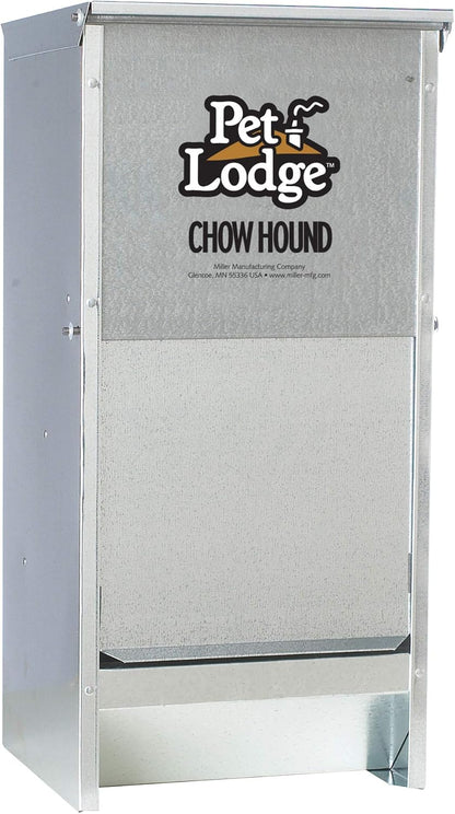 Pet Lodge® Automatic Dog Feeder | Chow Hound Outdoor Pet Feeder for Large Dogs | Tough Galvanized Steel | Made in USA | 50 Pound | Large Refillable Home Feeding Containers and Storage Dispensers for Dogs, Silver4