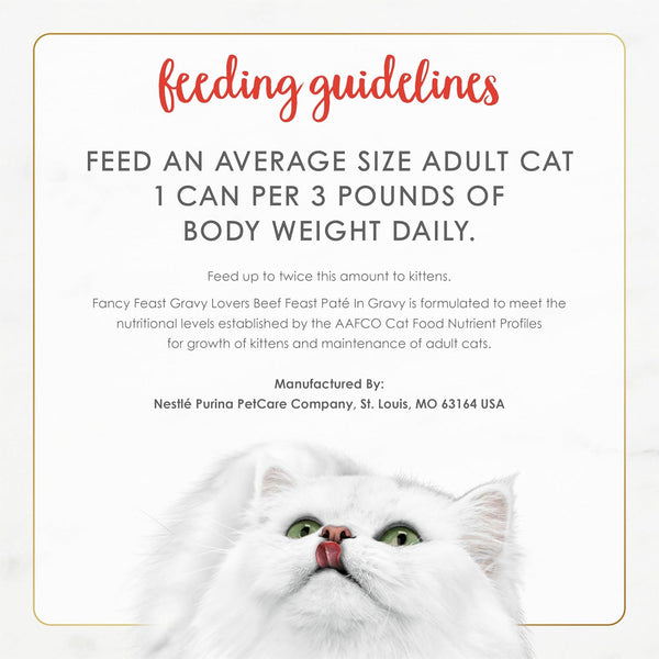 Purina Fancy Feast Gravy Lovers Beef Feast Pate in Wet Cat Food Gravy - (Pack of 24) 3 Oz. Cans7