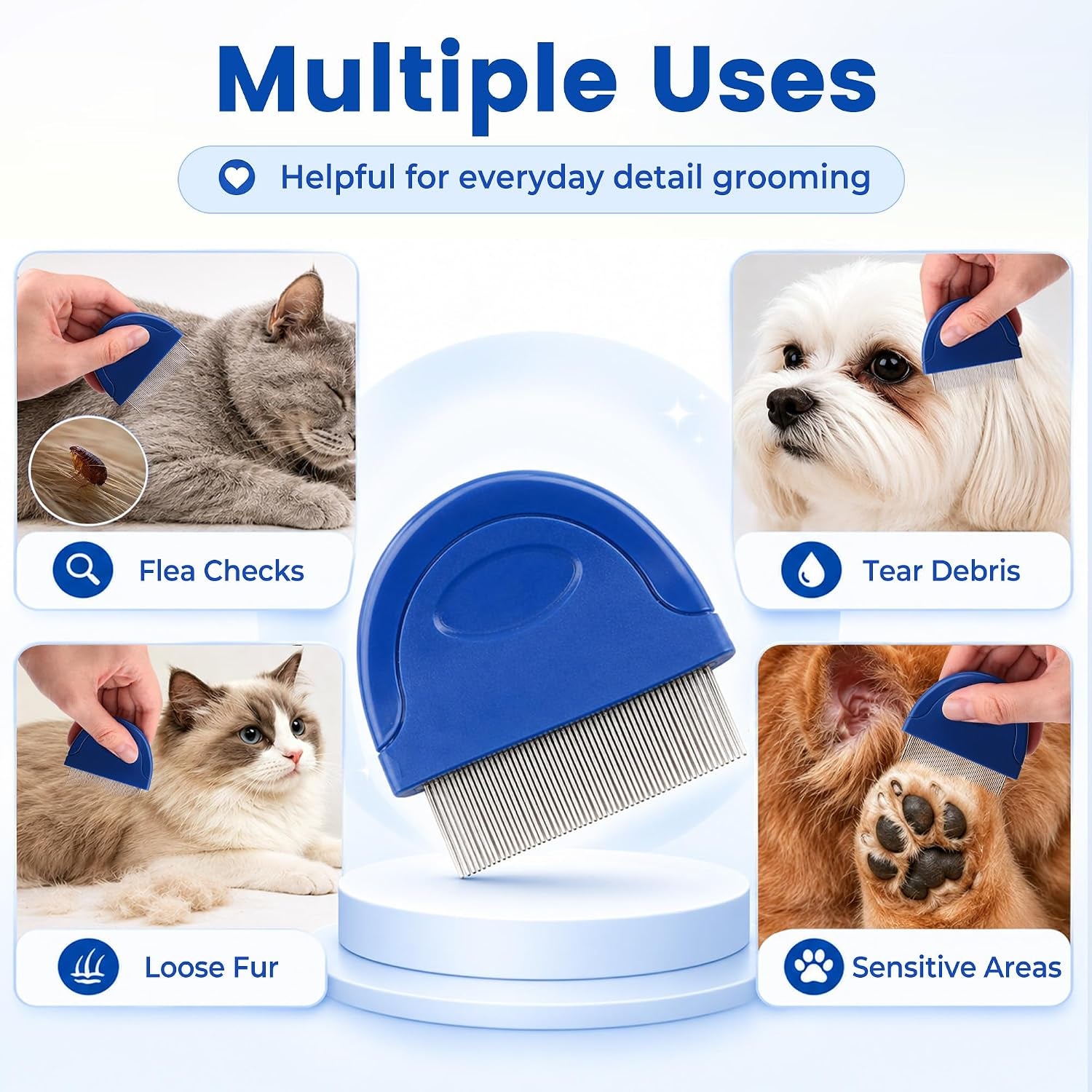prime-pets-flea-comb-for-dogs-and-cats-stainless-steel-pet-grooming-comb-for-flea-checks-dander-loose-hair-and-tear-stain-debris