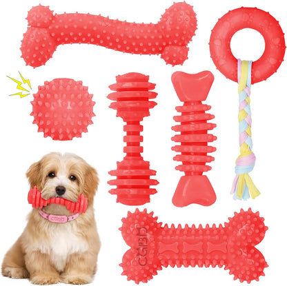 Puppy Toys, 6 Pack Dog Chew Toys for Puppy, Cute Pink Small Dog Toys, Puppy Teething Toys for Puppies, Soft Durable Interactive Chew Toy for Small Dogs14