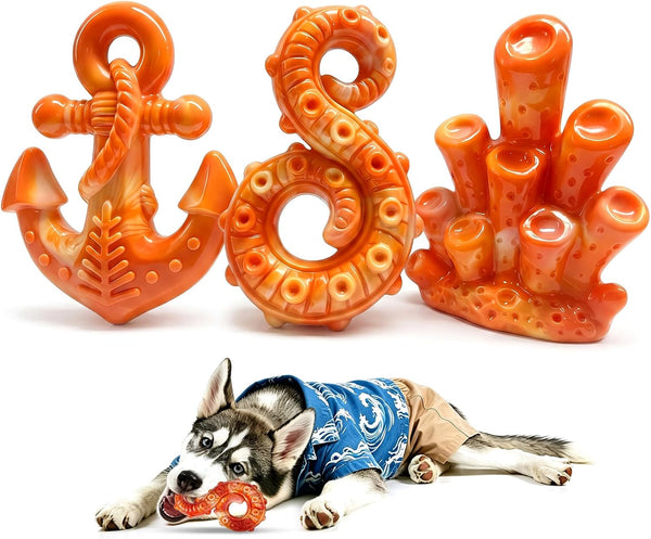 Fuufome Dog Chew Toys for Aggressive Chewers & Large Dogs Tough Nylon Bone | Indestructible Hard, Power Chewing, Teeth Cleaning Textures to Keep Them Busy, 2 Pack Steak & Ribs Toy for 20–100 Lbs Dogs13