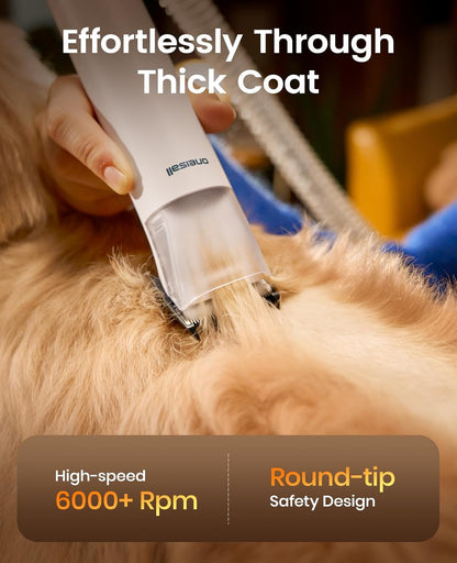 Oneisall Dog Grooming Vacuum - 15000Pa Suction, Captures 99% Pet Hair to Reduce Shedding, Dog Grooming Clippers & Quiet Brush (≤59Db) with 4 Accessories, 2L Dust Canister for Home Cleaning3