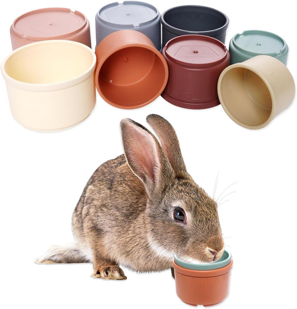 8 Pcs Stacking Cups for Rabbits, Multi-Colored Bunny Toys of Different Sizes, Nesting Cups Toys for Small Animals Hiding Food and Playing1