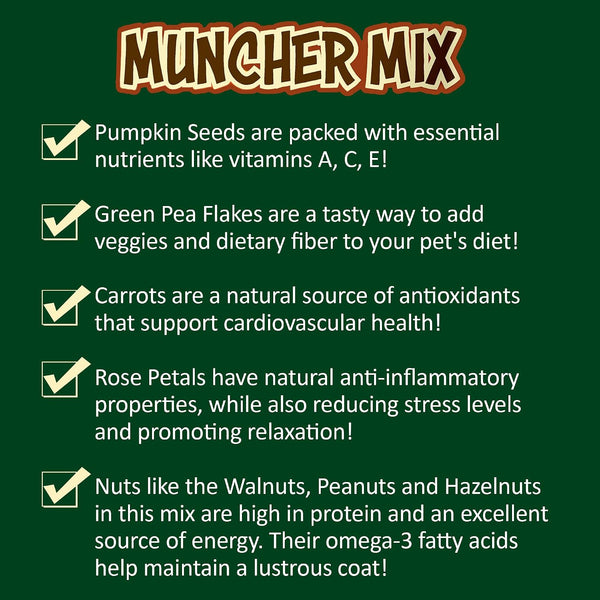 Exotic Nutrition Muncher Mix (3.5 Oz) - Natural & Nutritional Treat for Hamsters, Gerbils, Rats, Degus, and Squirrels4