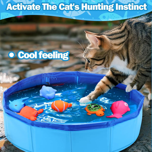 BABORUI Cat Pool Toy with Fish-Water Cat Toys, Portable Cat Pool Toy, Cat Water Toys for Bored Indoor Cats, Interactive Cat Toys for Indoor Cats for Endless Self Play4