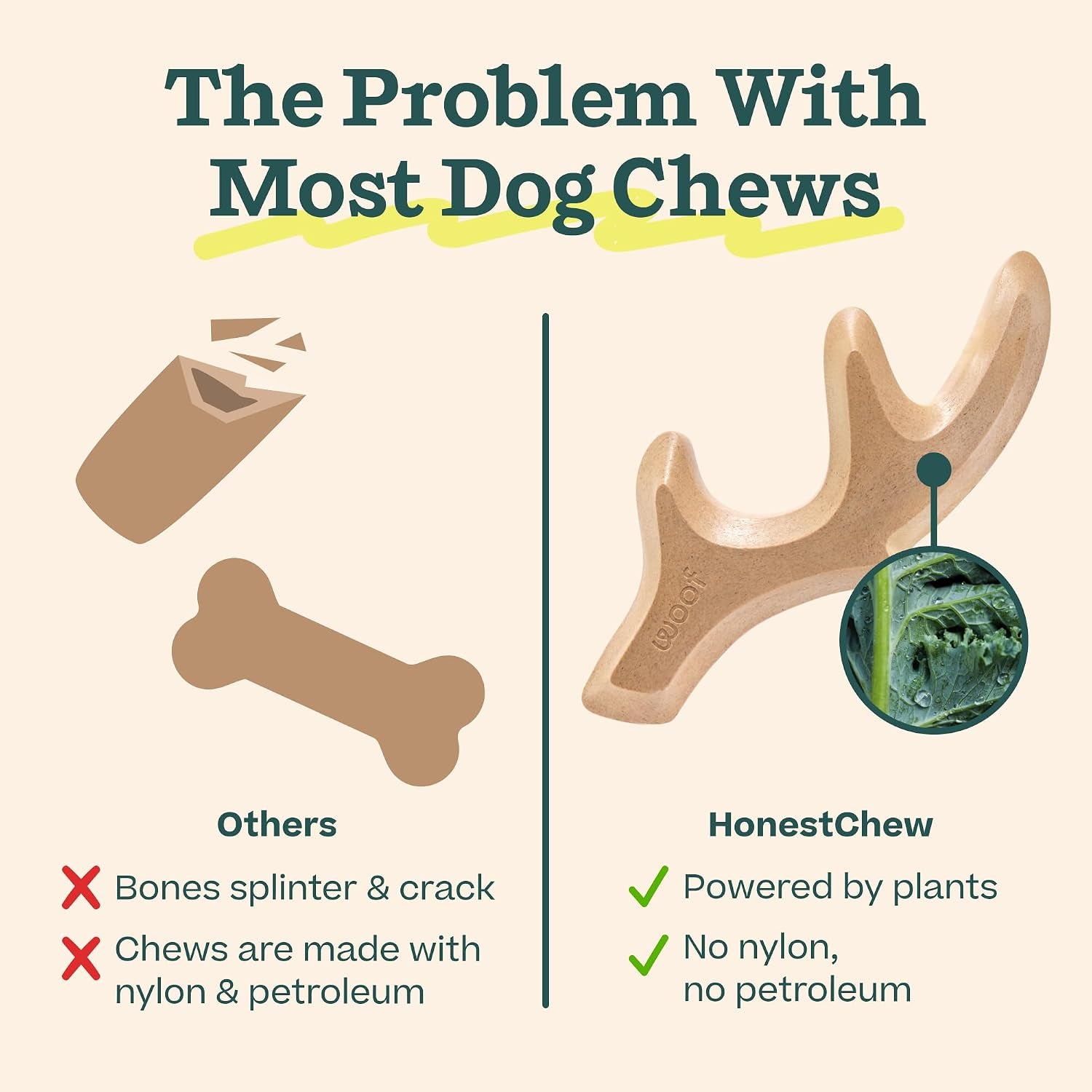woof-honestchew-antler-dog-chew-toy-for-dogs-25-60-lbs-includes-antler-infinity-plant-based-materials-splinter-resistant-durable-chews-supports-dental-care-gift-ready-set