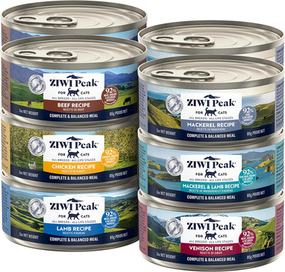 ZIWI Peak Wet Cat Food Variety Pack - Beef, Chicken, Lamb, Mackerel & Lamb, Mackerel, Venison, 6 Pack (3Oz Each)13