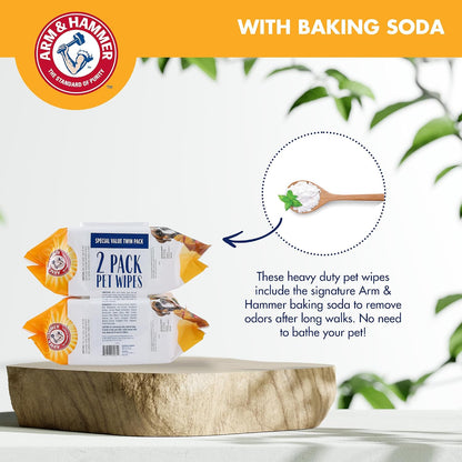 Arm and Hammer for Pets Heavy Duty Multipurpose Dog Bath Wipes, Mango Scent - All Purpose Wipes Remove Odor and Refresh Your Dog’S Skin between Baths, 100 Count - 2 Pack3