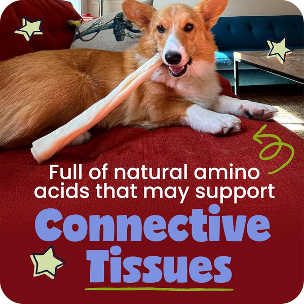 Pawstruck Natural Large 10-13” Beef Collagen Braids for Dogs – Long-Lasting Rawhide & Bully Stick Alternative, with Chondroitin & Glucosamine – 3 Pack5