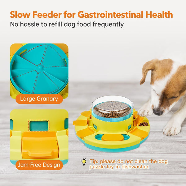 Potaroma Dog Puzzle Toy 2 Levels, Slow Feeder, Pup Food Treat Feeding Dispenser for IQ Training and Entertainment for All Breeds 4.2 Inch Height | Pup IQ Training and Entertainment for All Breeds 4.2 Inch Height5