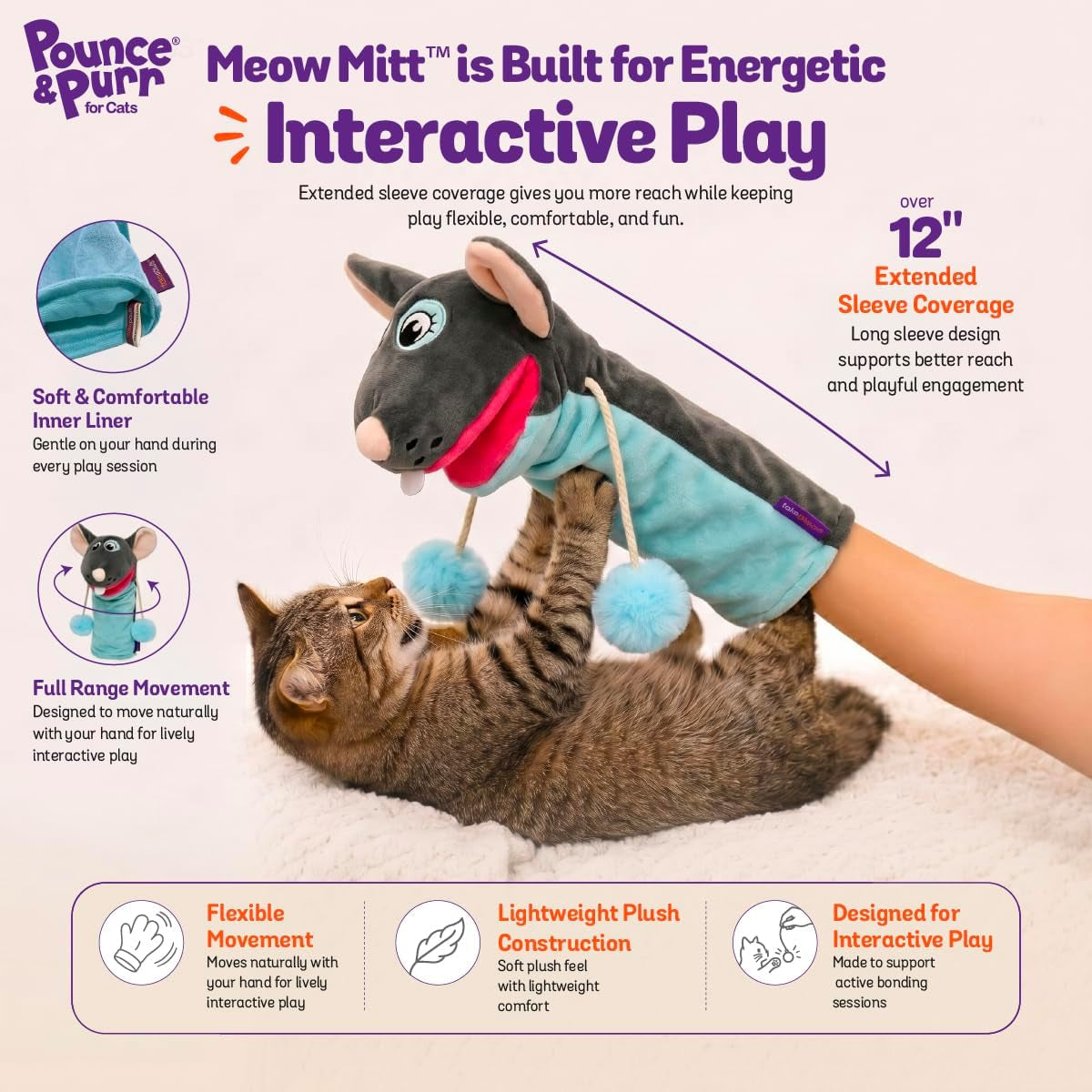 pounce-purr-meow-mitt-wearable-cat-wrestling-glove-puppet-mouse-catnip-silvervine-plush-hand-puppet-crinkle-sounds-wiggling-arms-dual-layer-interactive-toy-indoor-cats-kitten