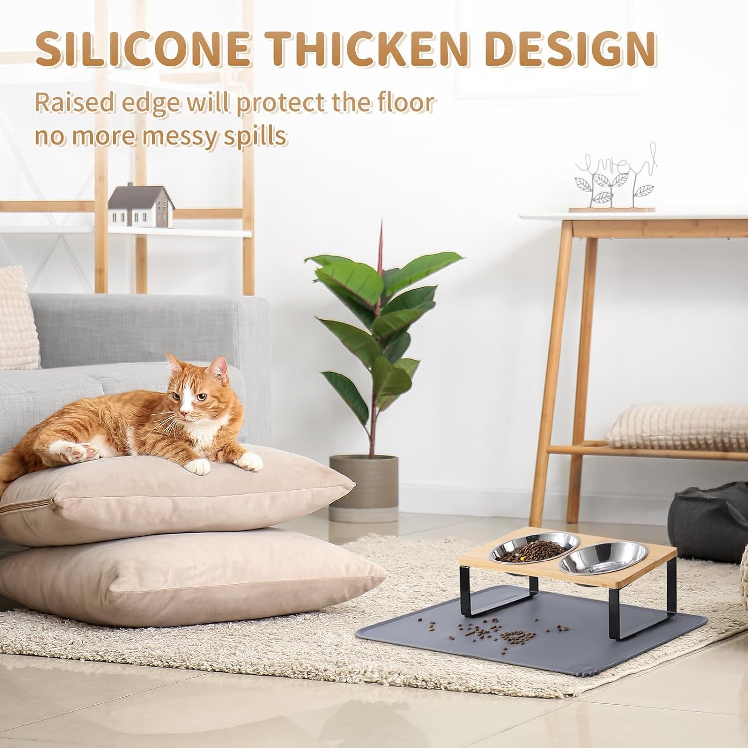 upgraded-elevated-cat-bowls-with-food-mat-15-tilted-stand-anti-vomiting-raised-cat-dishes-for-food-and-water-2-stainless-steel-bowls-for-cats-and-puppy