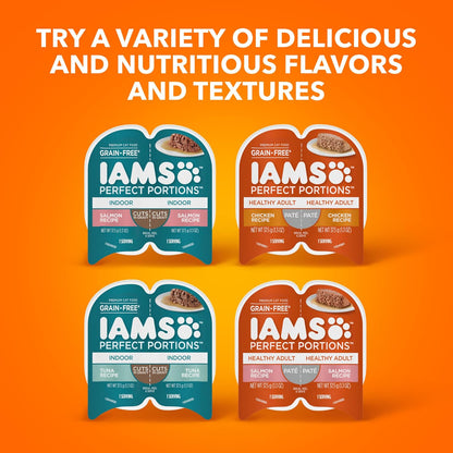 IAMS Perfect Portions Cuts in Gravy Wet Cat Food, Tuna & Salmon, 12 Count | Tuna & Salmon Cuts in Gravy, 2.6 Oz. Snap-Peel-Serve Twin Packs, Vitamin E Immune Support, Prebiotic Fiber, Made in USA9