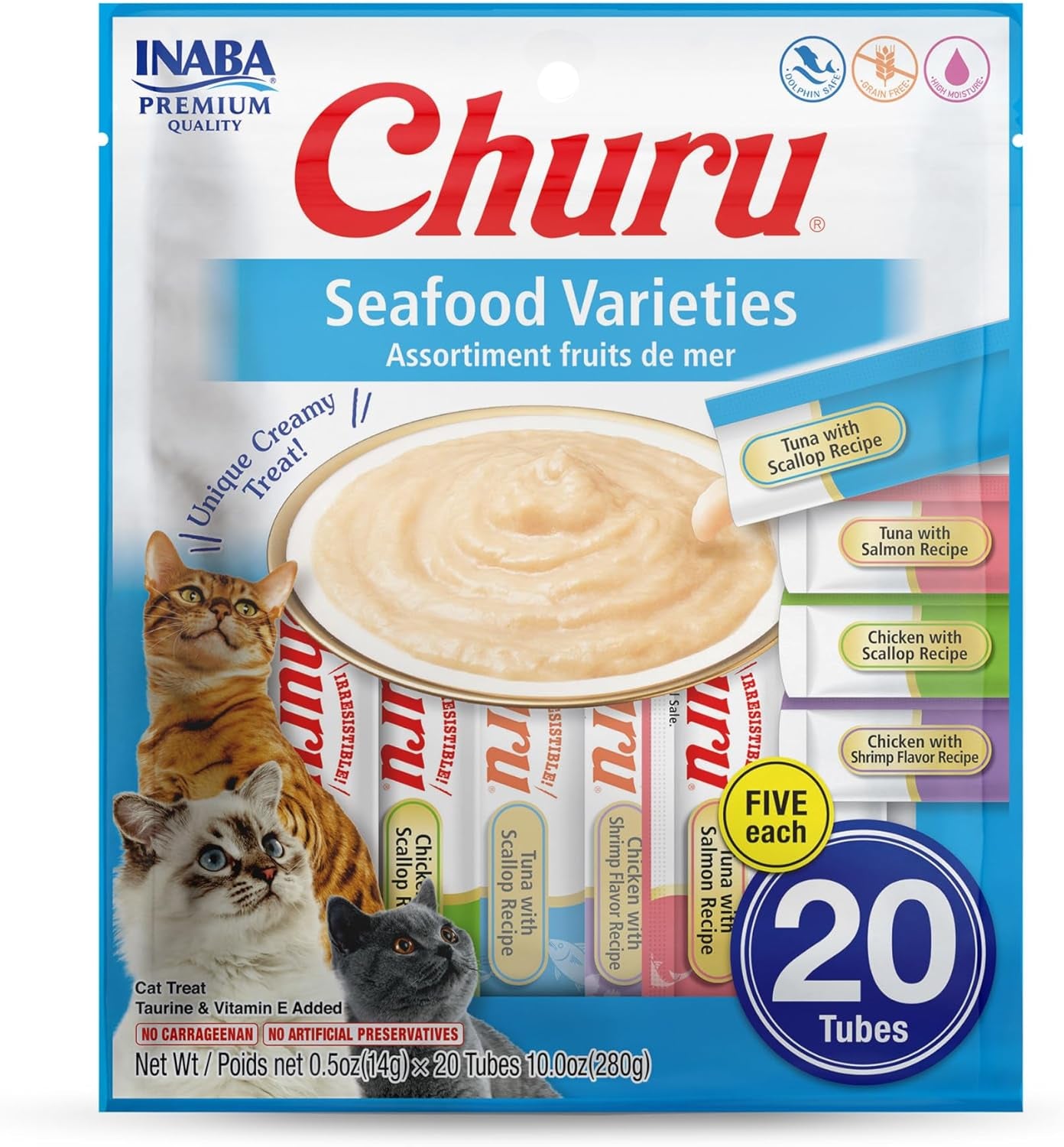 inaba-churu-cat-treats-lickable-squeezable-creamy-puree-cat-treat-with-green-tea-extract-taurine-0-5-ounces-each-tube-20-tubes-tuna-variety