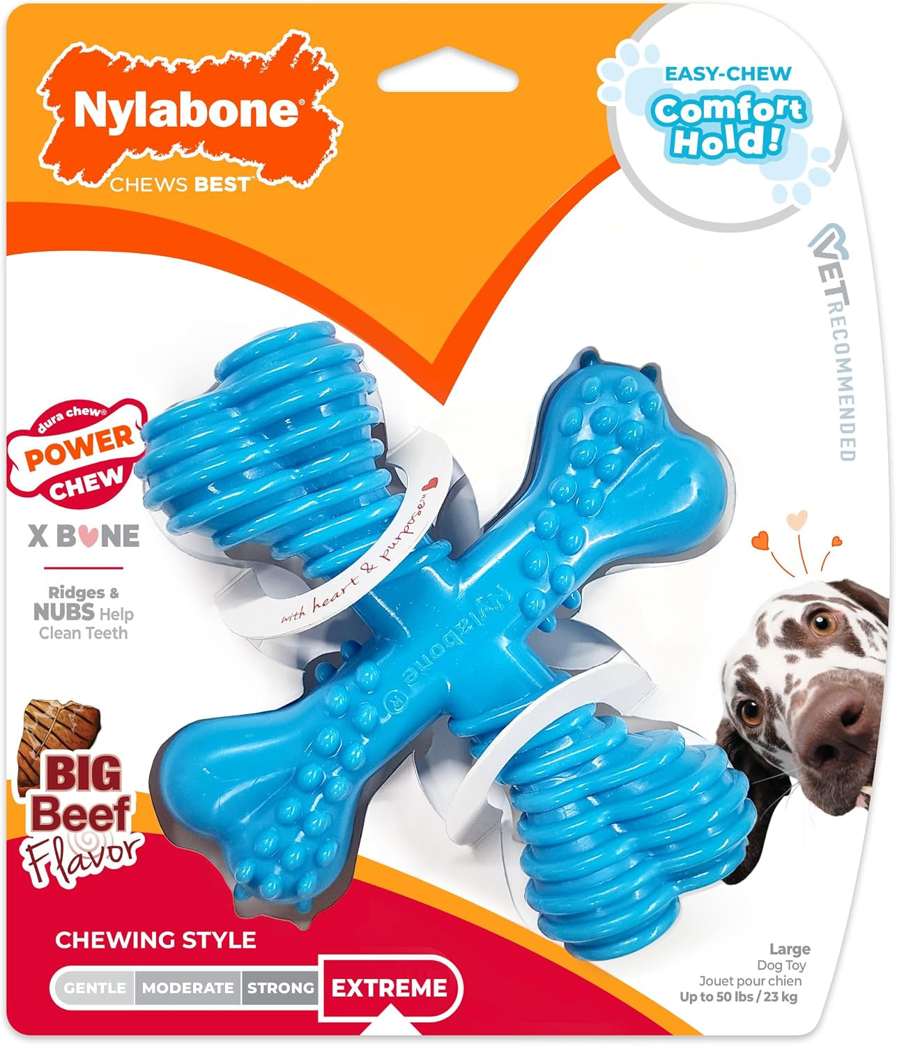 nylabone-power-chew-comfort-hold-x-bone-dog-chew-toy-beef-flavor-small-small-breeds-durable-dog-toys-for-dogs-up-to-25-lbs-teeth-cleaning-textures-discourages-destructive-chewing-long-lasting