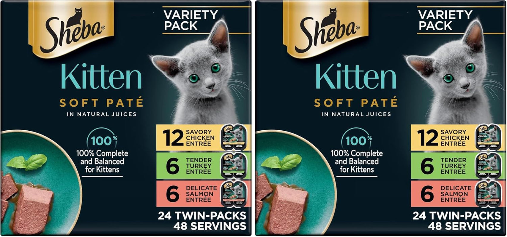 sheba-perfect-portions-kitten-pate-wet-cat-food-multipack-2-6-oz-24-ct-dha-for-brain-development-vitamin-e-for-immunity-real-meat-all-essential-amino-acids-complete-balanced-48-servings