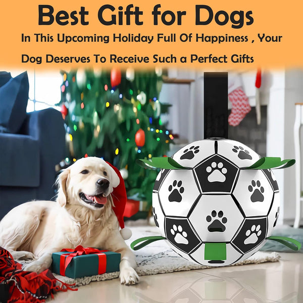 Dog Soccer Ball, Interactive Toys for Tug of War, Puppy Birthday Gifts, Tug Toy, Water Toy, World Cup Durable Balls for Small & Medium Size (6 Inch)6