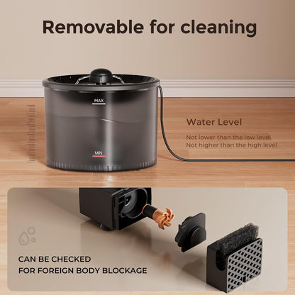 IMIPAW Automatic Cat Feeder and Water Fountain, Timed Dry Food Dispenser, Programmable Portion Control, 1-6 Meals per Day, Desiccant Bag, Cat Fountains for Drinking with Filter, Small Pets (3L Combo)6
