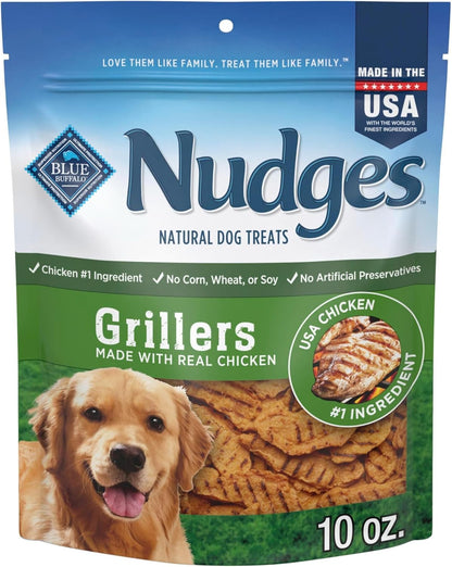 Blue Buffalo Nudges Chicken Grillers Natural Dog Treats, Tender & Meaty Dog Snacks, Easy-To-Tear for Training, Made in the USA with Real Chicken, No Artificial Preservatives, 16 Oz.17