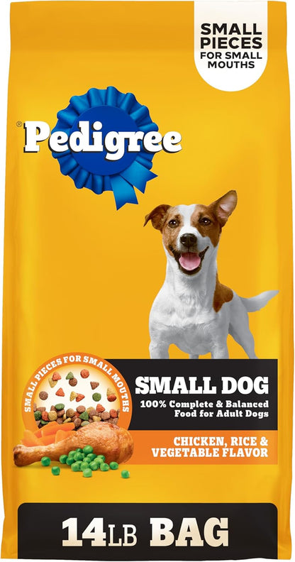 Pedigree Small Dogs Dry Dog Food, Roasted Chicken and Vegetable, 14 Lb | 36 Vitamins, Minerals & Amino Acids, Omega-6 & Zinc for Skin and Coat, Natural Fibers for Digestion, Supports Immune Health1