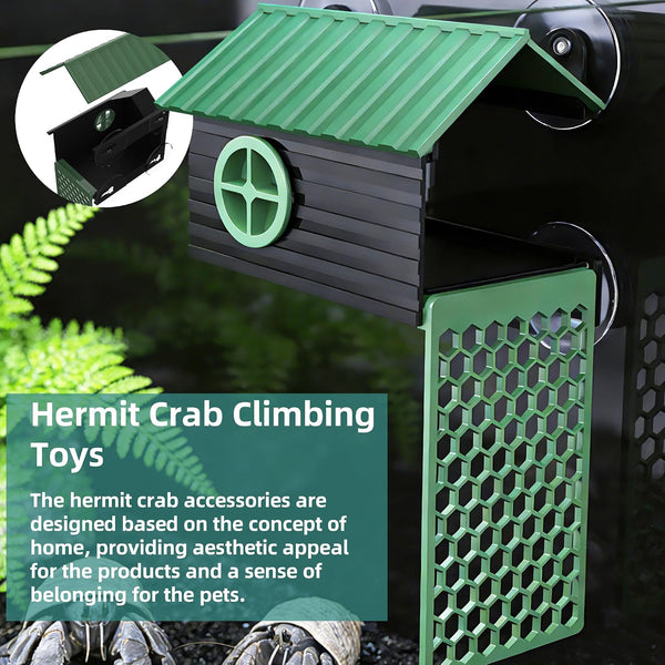 Multi-Functional Hermit Crab Hideaway | Hermit Crab Foraging Cave with Ladder | Hermit Crab Climbing Wall Toy | Hideout Decoration Accessories Also Suitable for Lizards and Tarantulas4