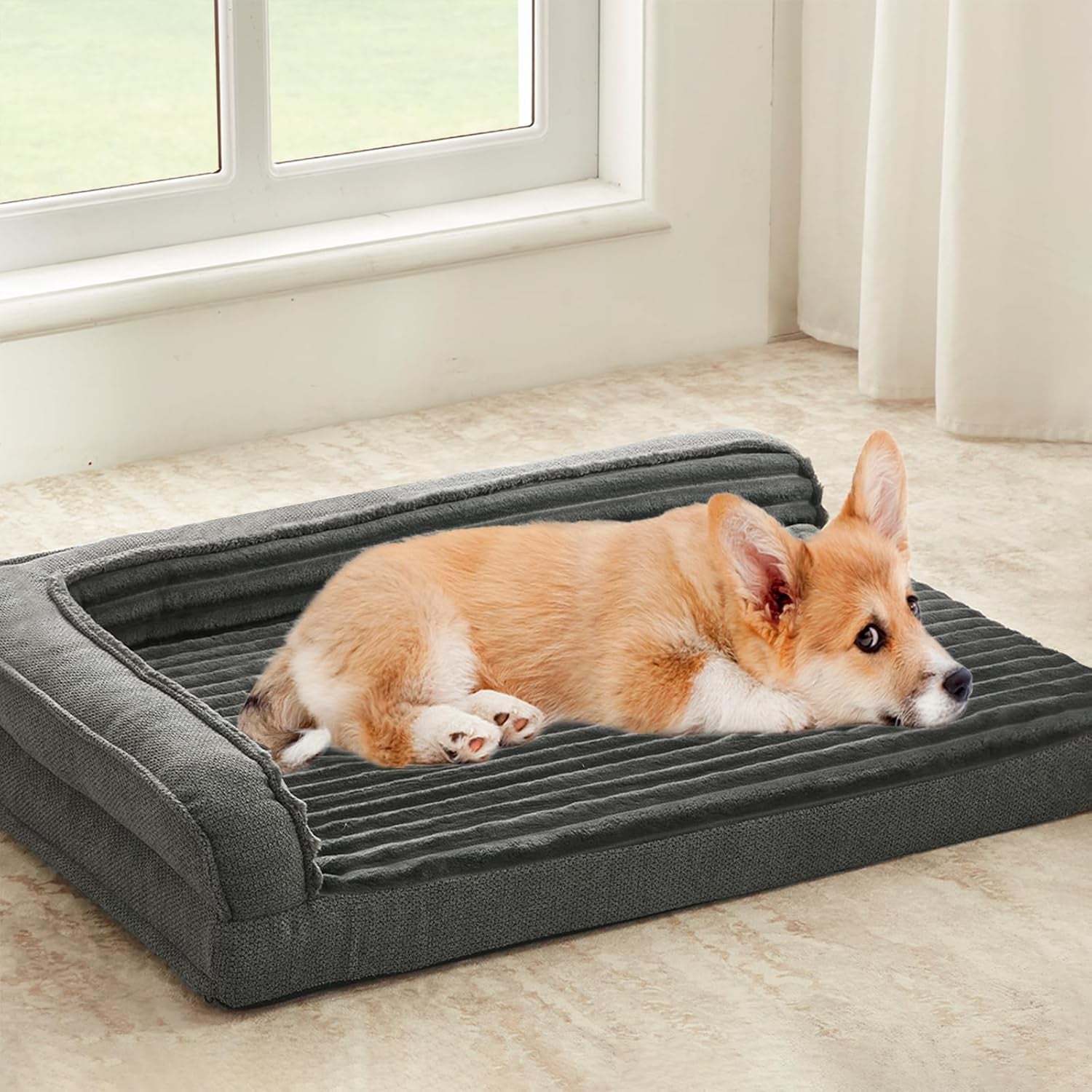 windracing-orthopedic-dog-beds-for-medium-dogs-waterproof-egg-foam-dog-sofa-bed-with-l-bolster-sides-washable-medium-pet-bed-with-removable-cover-non-slip-bottom-36-x-23-inch-gray