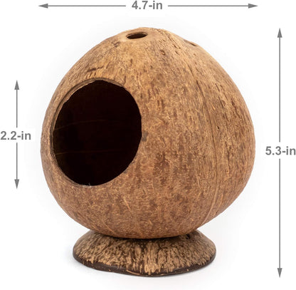 Andwe Coconut Hut Hamster House Bed for Gerbils Mice Small Animal Cage Habitat Decor7