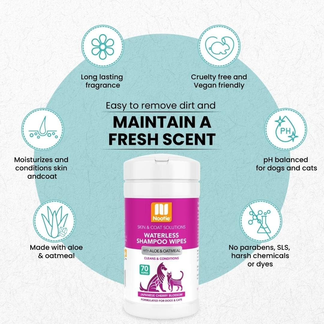 nootie-waterless-shampoo-wipes-for-dogs-cats-long-lasting-japanese-cherry-blossom-fragrance-sold-in-over-10-000-vet-clinics-and-pet-stores-worldwide-made-in-usa-70-count