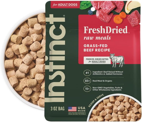 Instinct Freeze-Dried Meals, Freshdried Bites, Natural Dog Food, Grain-Free - Grass-Fed Beef, 25 Oz. Bag13