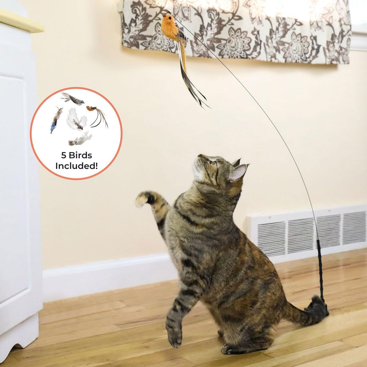 whiskertons-interactive-bird-simulation-cat-toy-set-interactive-cat-toys-for-indoor-cats-cat-feather-toy-self-holding-suction-base-5-replacement-birds-feathers-bells-realistic-bird-impression