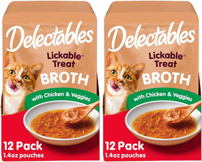 Delectables Savory Broths Lickable Wet Cat Treat Variety Pack, 12Count(Pack of 1)17