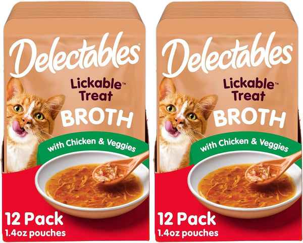Delectables Savory Broths Lickable Wet Cat Treat Variety Pack, 12Count(Pack of 1)17