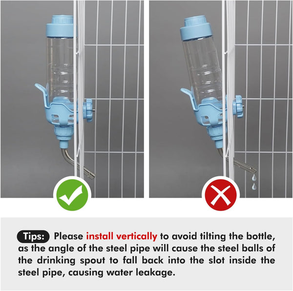 Vannon Dog Crate Water Bottle, 34Oz Top-Fill Pet Water Dispenser, Blue | Kennel Water Bottle Helps Keep Pets Hydrated Longer with Fewer Refills and Easy Daily Care.2