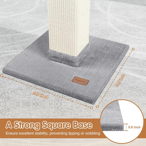Cat Scratching Post 33 Inch for Indoor Cats, High Cat Scratch Post Grey, Cat Tree for Full-Body Stretching, Protect Your Furniture5