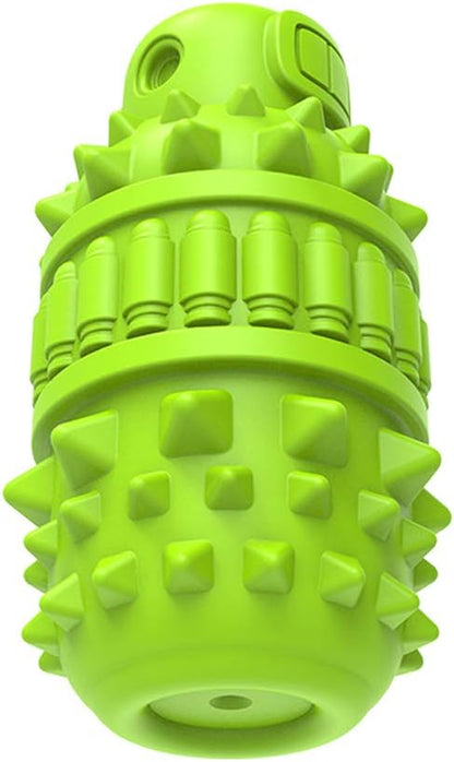PIFFZEDO Dog Toys for Aggressive Chewers,Interactive Natural Rubber Chew & Squeaky Toy for Large Medium Breed,Dog Toothbrush,Tough & Durable (Green,Large)7