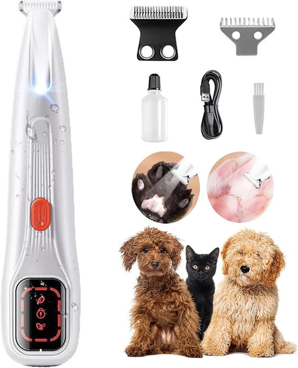 2026 New Pet Precision Trimmer, Dog Paw Trimmer with LED Light, Ultra Quiet | IP68 Waterproof, Dual-Speed Motor, Suit for Trimming Paw, Ear, Face, Butt, Eyebrows, USB Rechageble10