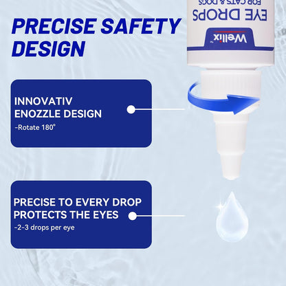 Wellix Pet Eye Drops for Dog & Cat, Non-Irritating Taurine Dog Eye Drop | Dog & Cat Eye Infection Treatment to Soothe Eye Allergy, Dry Eyes Pink Eyes, Dog Tear Stain Cleaner | Mild Herbal Blend, 60Ml6
