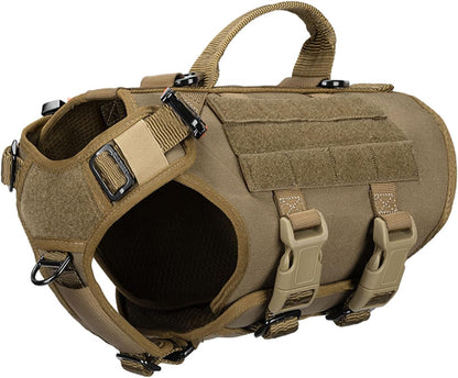 ICEFANG No Pull Tactical Dog Harness for Large Dogs,Adjustable Dog Vest | Control Handle,Molle Panel,Front Hook,3 Leash Clips,Soft Padded,For Walking Training,Pink,Large26