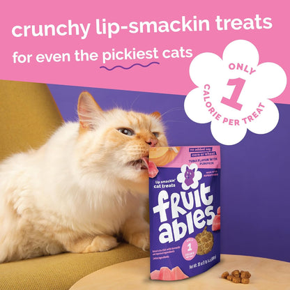 Fruitables Cat Treats - Crunchy - Salmon, Tuna, Chicken - 2.5 Oz (3 Pk) | Low Calorie, Crunchy Training Biscuits with Pumpkin Superfoods - Wheat Corn, Soy Free - USA Made7
