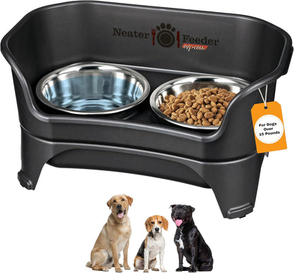 Neater Feeder Express Mess Proof Dog Bowls Elevated for Small Breeds under 15 Lb, Made in USA, No Spill Raised Dog Food Bowl Stand, Stainless Steel Food and Water Bowl Set, Feeding Station, Cappuccino12