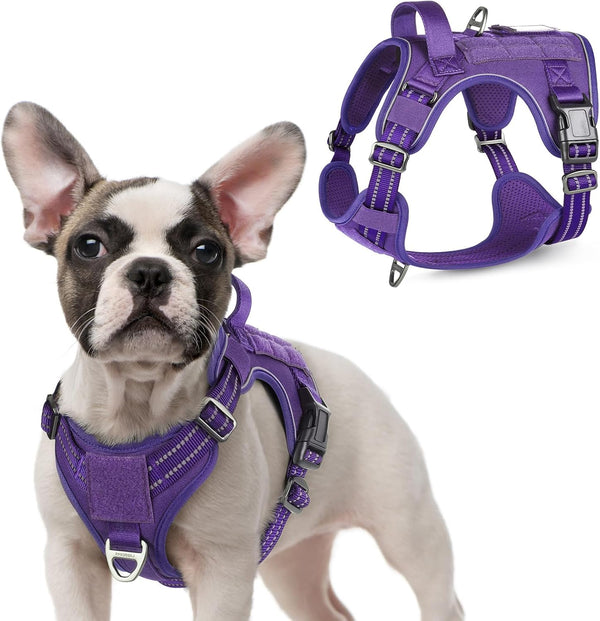 Rabbitgoo Tactical Dog Harness for Large, No Pull Military Service Vest | Molle & Handle, Heavy Duty, Adjustable, Reflective Straps, Easy Control for Training Walking, Black, Large20