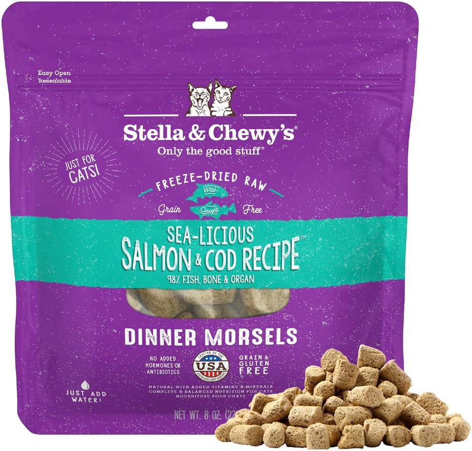 stella-chewys-freeze-dried-raw-cat-dinner-morsels-premium-chicken-recipe-with-98-cage-free-meat-organs-natural-grain-free-cat-kitten-food-made-in-usa-18-oz